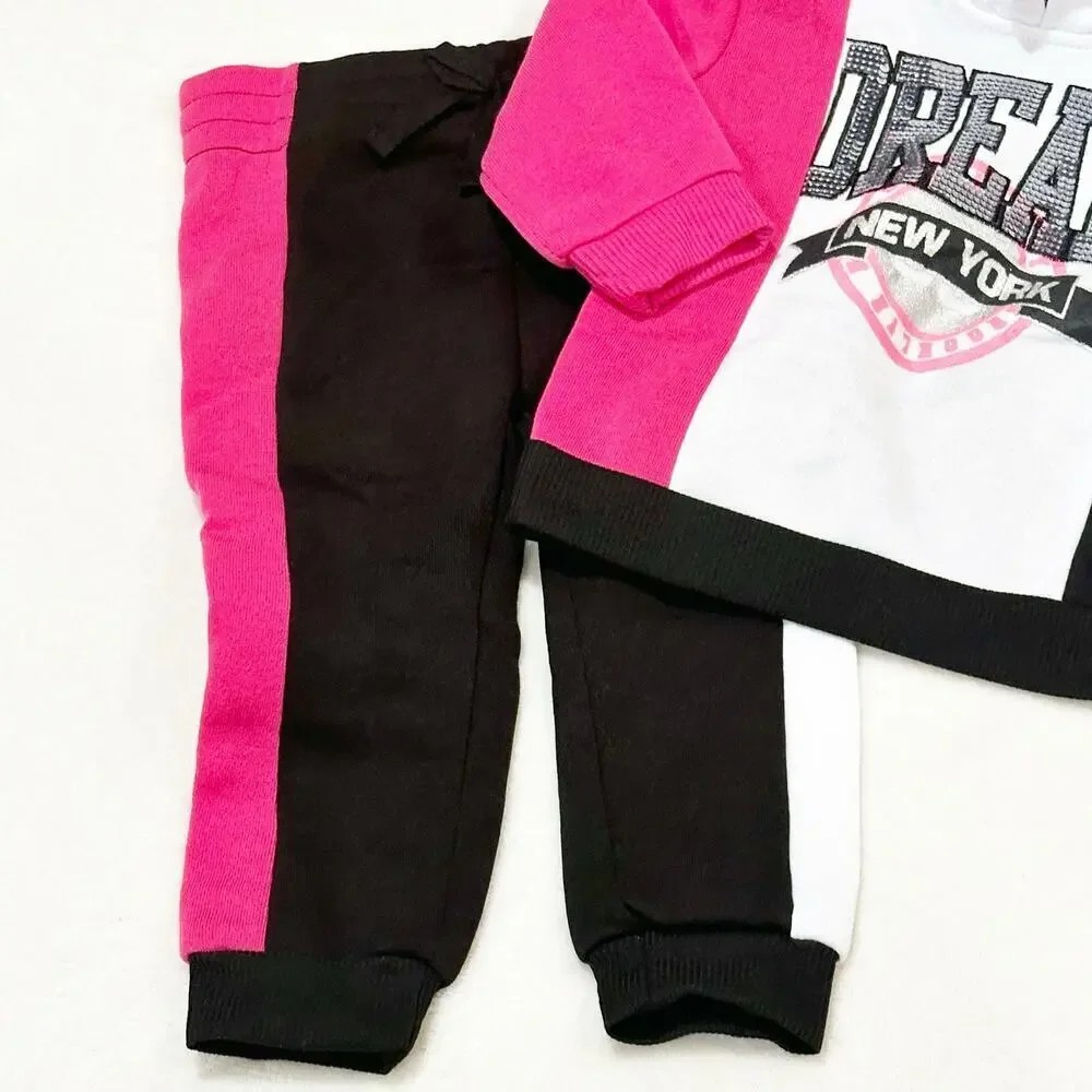 NEW Baby girl sweatsuit outfit sz 18 months two piece outfit matching set